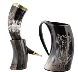 Viking Thor Horn Mug Tankard for Mead and Beer