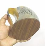 Vikings Valhalla Wolf Carved Drinking Horn Mug