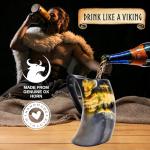 Viking Handmade Drinking Horn Mug - 16oz