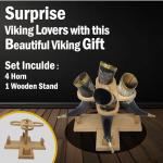 Viking Natural OX Horn Tankard Set of 4