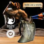 Wolf Carved Viking Drinking Horn Mug - 16oz