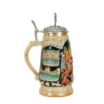 Viking Beer Stein with Pewter Lid - 1L