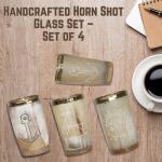 Viking Drinking Horn Mug Set - Rune Engraved