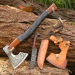 Viking Axe with Knife Sheath – Hand Forged Steel