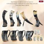 Viking Horn Mug with Valknut Symbol Engraving