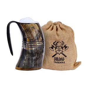 Viking Drinking Horn Mug with Burlap Sack - 20 Oz