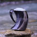 Viking Drinking Horn Mug with Burlap Sack - 20 Oz