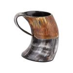Viking Drinking Horn Mug Set with Leather Holster