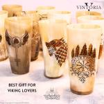 Viking Drinking Horn Cup Set - 10 Unique Tankards