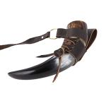 Viking Drinking Horn Mug Set with Leather Holster