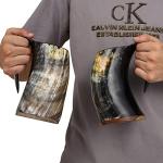 Viking Drinking Horn Mug for Hot and Cold Beverages