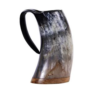 Viking Drinking Horn Mug with Burlap Sack 20 Oz