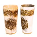 Nordic Viking Horn Tankard with Celtic Design