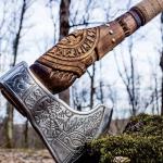 Viking Bearded Axe with Sheath and Ash Shaft