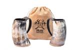 Viking Drinking Horn Mug with Burlap Sack 20 Oz