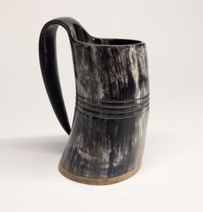 Viking Drinking Horn Tankard Mug - 7" Natural Ox Horn