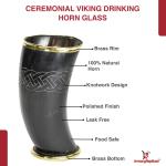 Viking Hooded Raven Tankard with Brass Trim