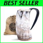 Authentic Viking Drinking Horn Mug - 16 oz
