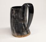 Viking Drinking Horn Tankard Mug - 7" Natural Ox Horn