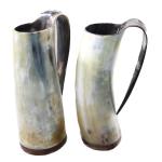 2 Horn Mugs Medieval Viking Drinking Tankard
