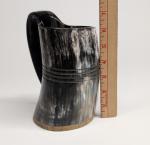Viking Drinking Horn Tankard Mug - 7" Natural Ox Horn