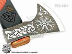 Engraved Viking Axe with Wooden Handle
