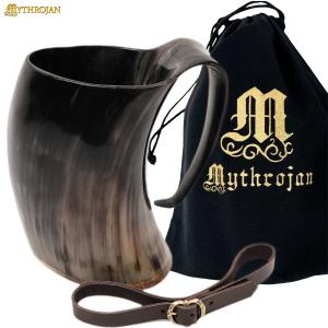 Viking Drinking Horn Mug with Leather Strap 800 ML
