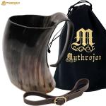 Viking Drinking Horn Mug with Leather Strap 800 ML