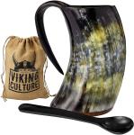 Viking Coffee Horn Mug Set with Spoon and Bag
