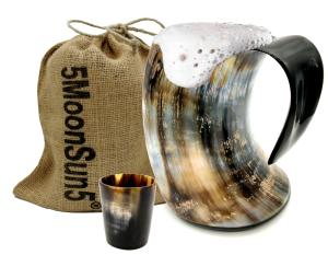 Viking Ox Horn Drinking Cup for Mead or Beer