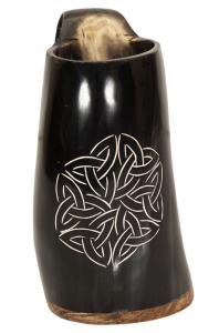 Hand Engraved Celtic Knot Water Buffalo Tankard