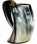 Stark Wolf Carved Viking Drinking Horn Tankard