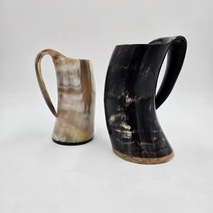 Set of 2 Viking Drinking Horn Beer Mugs