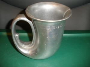Viking Horn Drinking Tankard in Pewter, 5" Tall