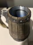 Hand-Painted Viking Beer Stein with Horn Handle