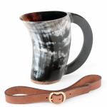 Viking Drinking Horn with Leather Strap - 300 ML