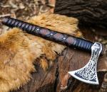 Norse Viking Hand-Forged Axe with Leather Sheath