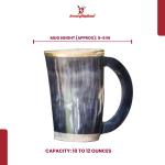 Brass Rimmed Drinking Horn Mug with Pouch