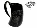 Wolf Carved Viking Drinking Horn Tankard Mug