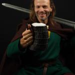 Viking Drinking Horn Mug with Leather Strap