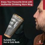 Brass Rimmed Drinking Horn Mug with Pouch