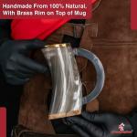 Brass Rimmed Drinking Horn Mug with Pouch