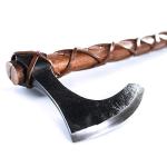Two-Handed Viking Battle Axe with Engraved Runes