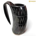 Viking Drinking Horn Mug with Leather Strap