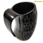 Viking Drinking Horn Mug with Leather Strap