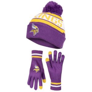 Minnesota Vikings Soft Knit Beanie and Gloves Set