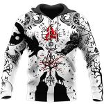 Men's Viking Tattoo Hoodie with Norse Mythology Design