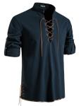 Men's Vintage Medieval Lace-Up Viking Shirt