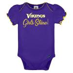 Minnesota Vikings Ruffle Sleeve Bodysuit 3-Pack