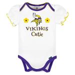 Minnesota Vikings Ruffle Sleeve Bodysuit 3-Pack